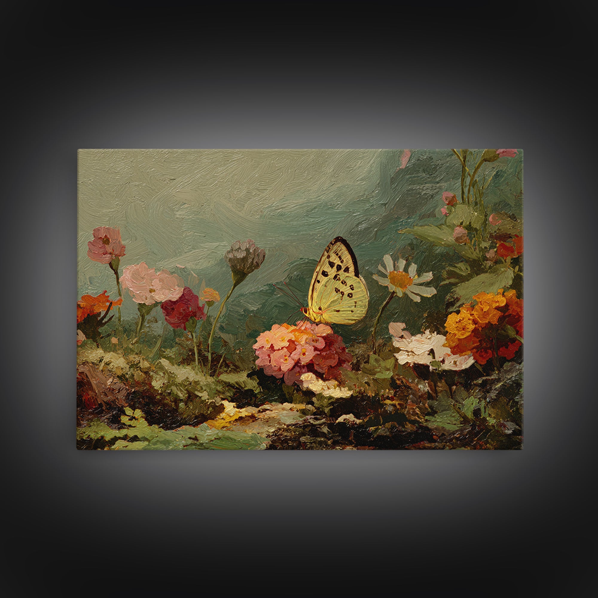 Garden Butterfly and Flowers Specimen Study Canvas Print, Guest Bedroom Art, Printable Art, Bedroom Decor, Fine Art, Guest, GBA-3x2-3