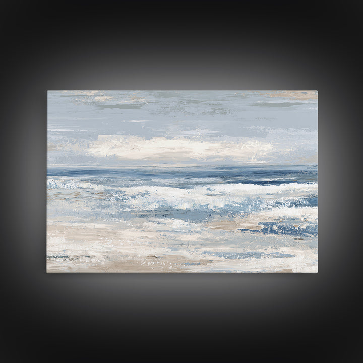 Coastal Dunes in Pale Blue and Sand Canvas Print, Guest Bedroom Art, Bedroom Wall Decor, Bedroom Decor, Fine Art, Guest, GBA-3x2-33
