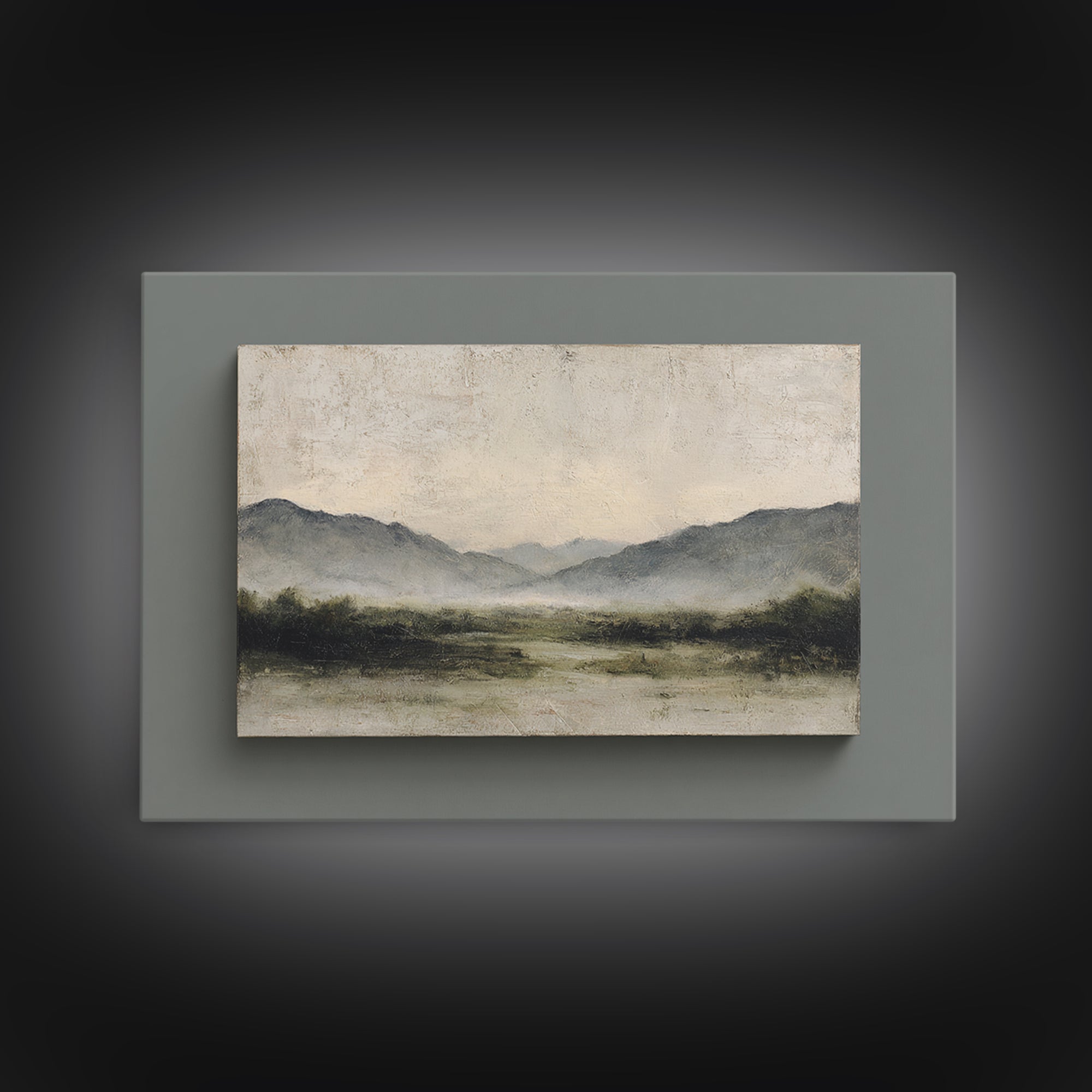 Gentle Rain over Distant Hills Canvas Print, Guest Bedroom Art, Prints, Bedroom Decor, Oil Painting, Guest 504, GBA-3x2-4