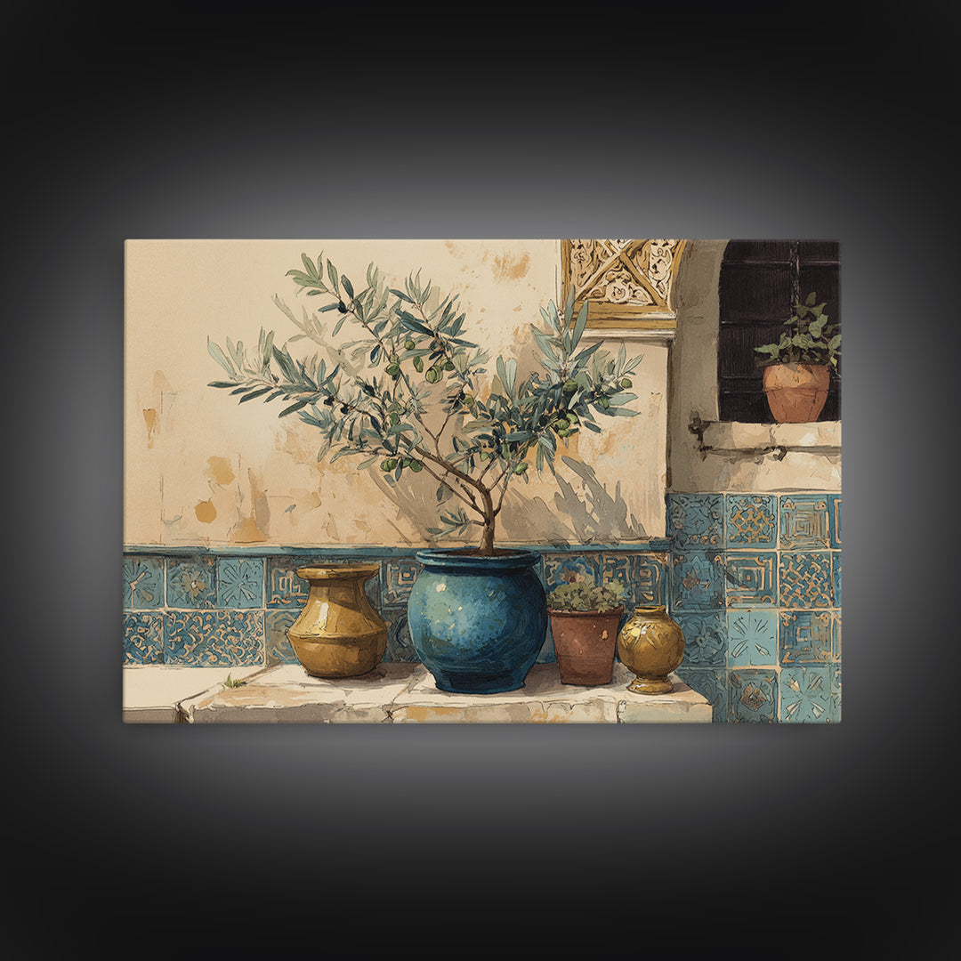 Olive Branch Still Life Framed Canvas Print, Guest Bedroom Art, Above Bed Decor, Bedroom Decor, Fine Art, Guest, Boho Decor, GBA-3x2-45
