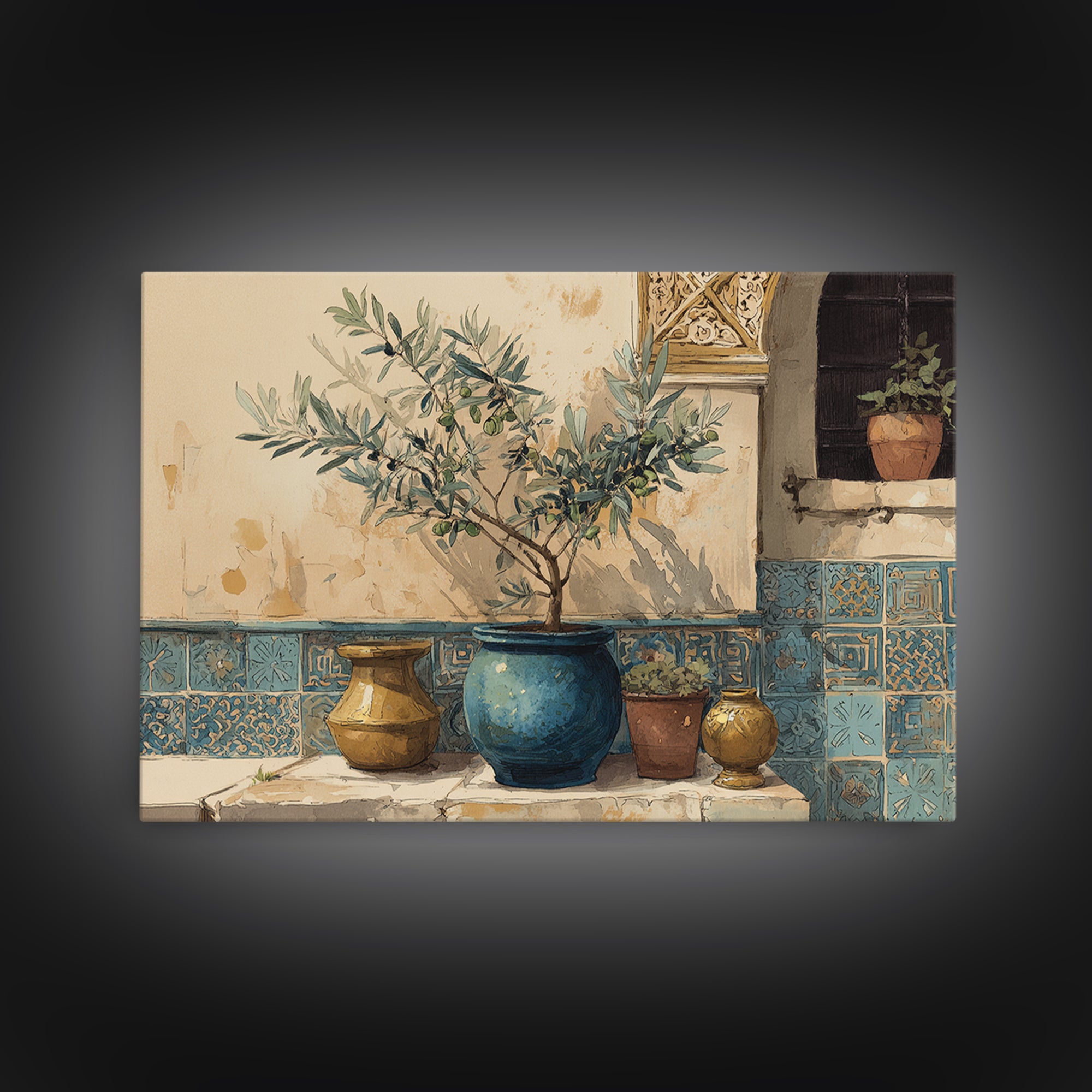 Olive Branch Still Life Framed Canvas Print, Guest Bedroom Art, Above Bed Decor, Bedroom Decor, Fine Art, Guest, Boho Decor, GBA-3x2-45