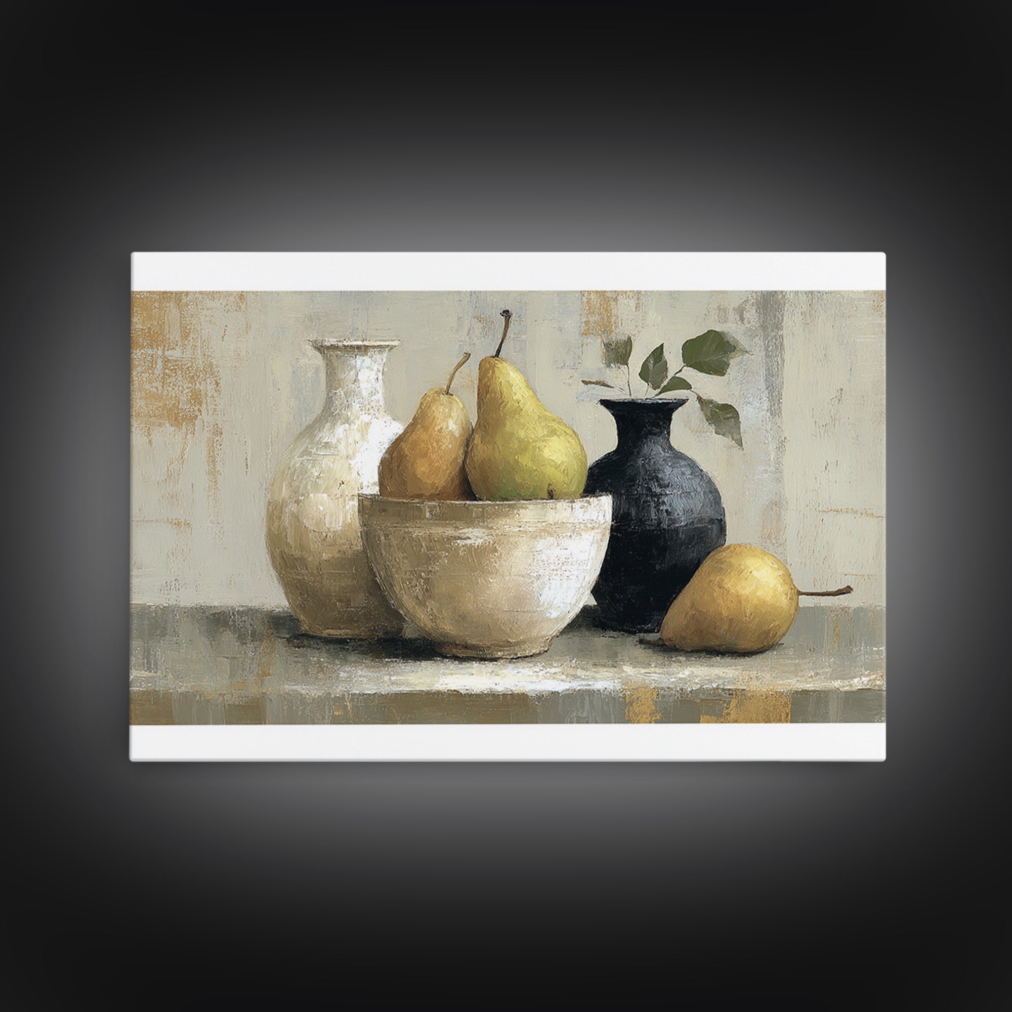 Classic Pear Still Life for Cozy Hospitality Canvas Print, Guest Bedroom Art, Cat Wall Art, Bedroom Decor, Fine Art, Guest, GBA-3x2-48