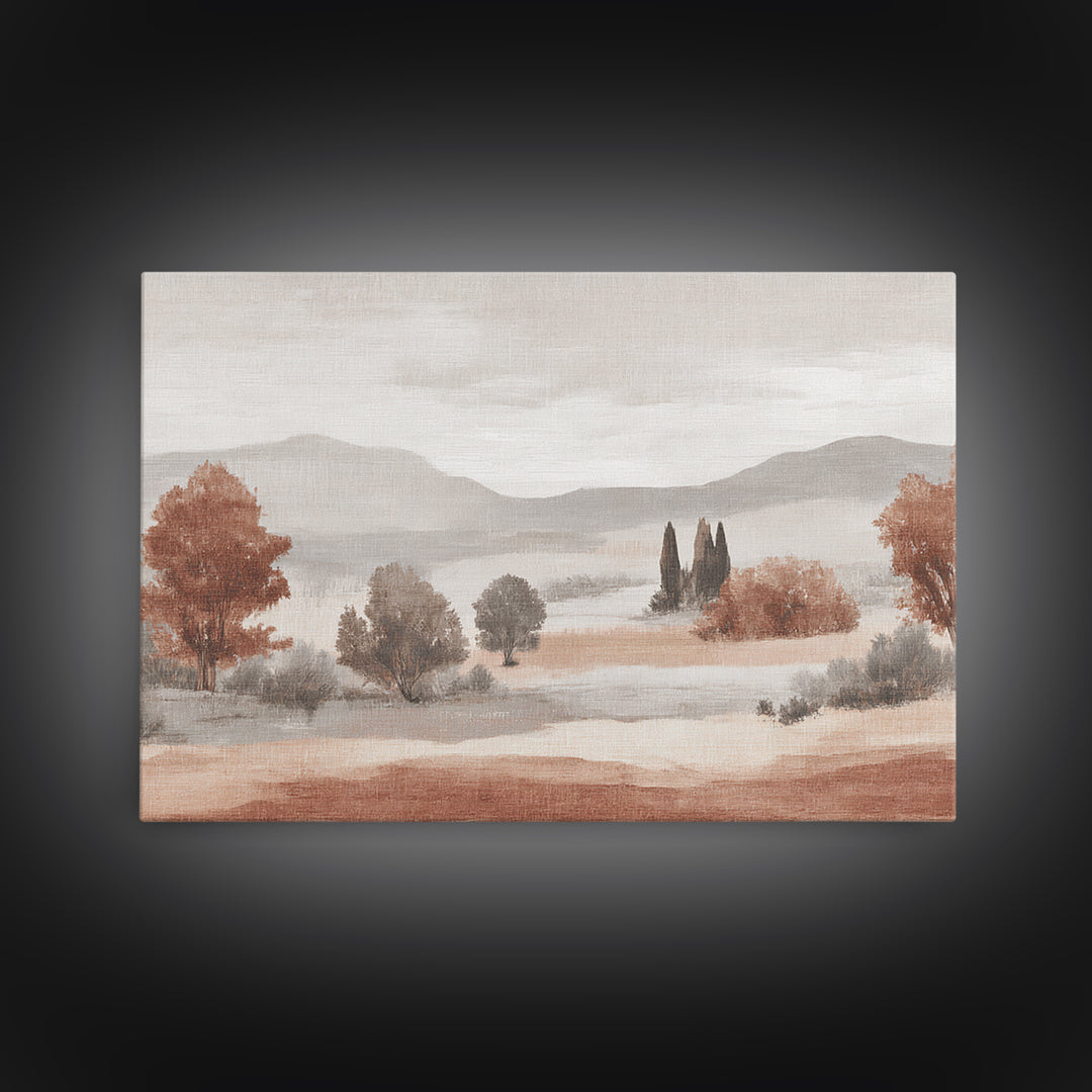 Warm Terracotta Shapes Framed Canvas Print, Guest Bedroom Art, Living Room Decor, Bedroom Decor, Guest, Farmhouse Wall Art, GBA-3x2-50