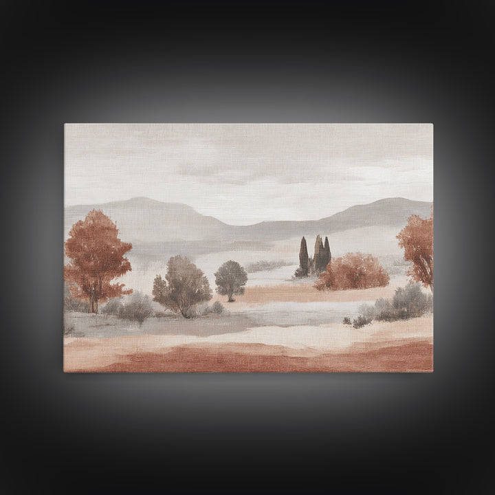 Warm Terracotta Shapes Framed Canvas Print, Guest Bedroom Art, Living Room Decor, Bedroom Decor, Guest, Farmhouse Wall Art, GBA-3x2-50