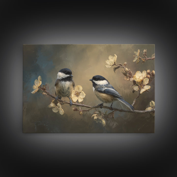 Small Bird Pair on Flowering Branch Canvas Print, Guest Bedroom Art, New Home, Bedroom Decor, Watercolor Art, Guest, GBA-3x2-56