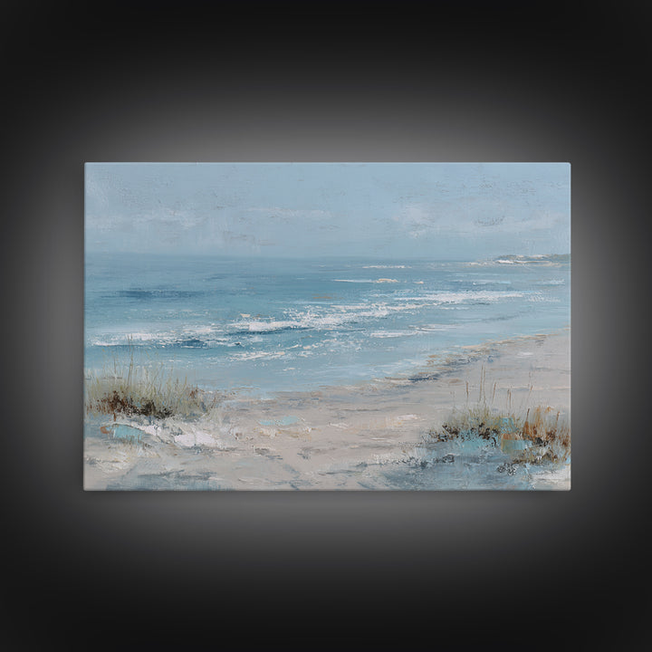 Coastal Dunes in Pale Blue and Sand Canvas Print, Guest Bedroom Art, Bedroom Wall Decor, Bedroom Decor, Fine Art, Guest, GBA-3x2-57