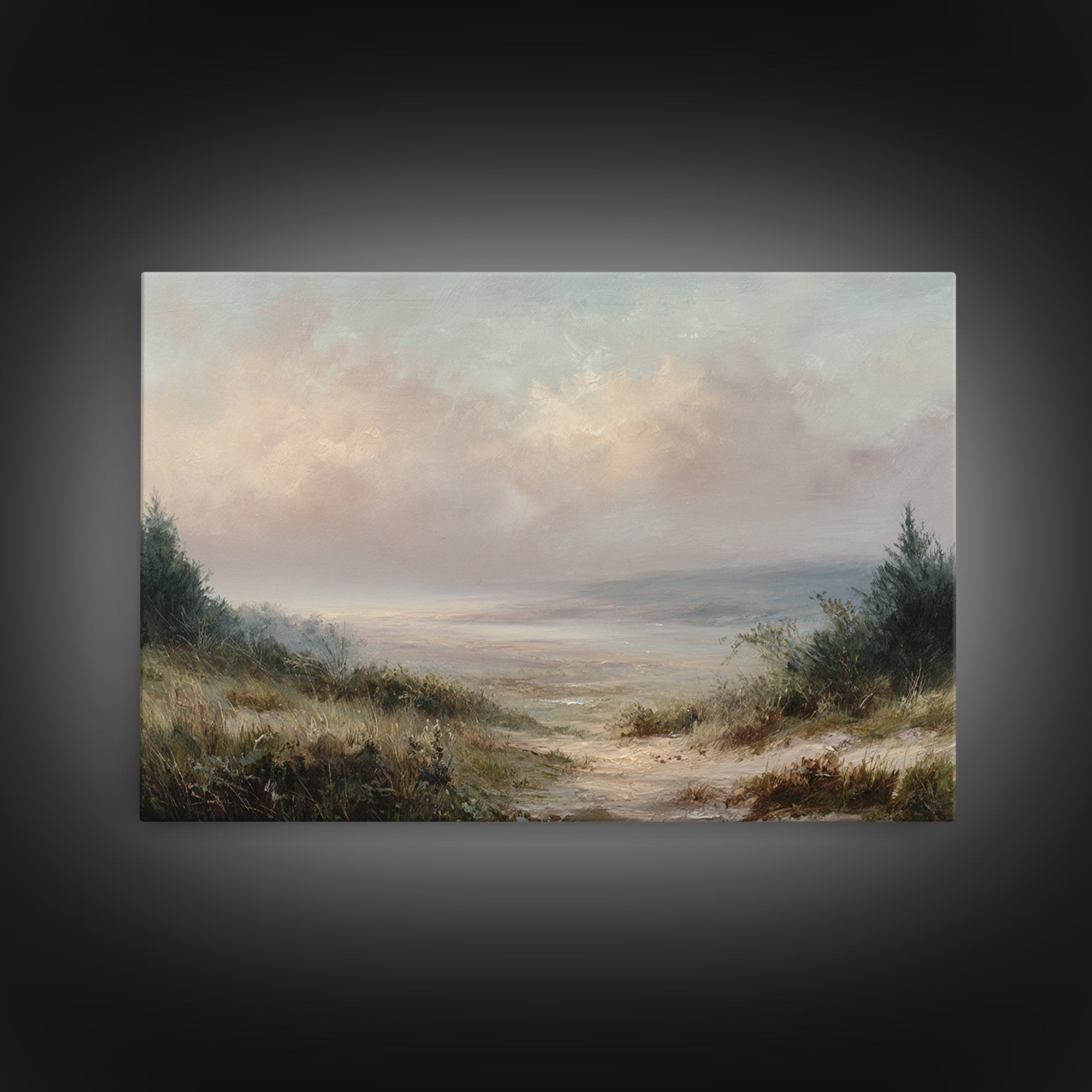 Romantic Cloudscape in Blush and Ivory Framed Canvas Print, Guest Bedroom Art, Bedroom Decor, Fine Art, Guest, Above Bed Decor, GBA-3x2-63