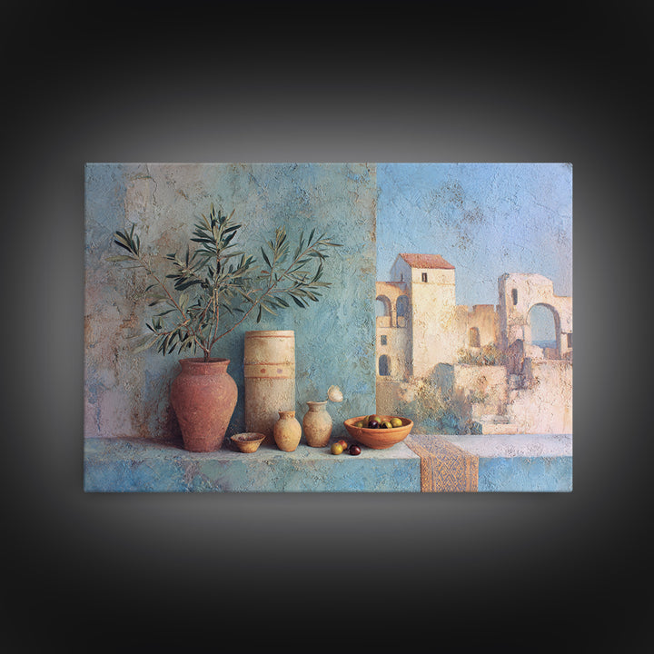 Olive Branch Still Life Framed Canvas Print, Guest Bedroom Art, Above Bed Decor, Bedroom Decor, Fine Art, Guest, Boho Decor, GBA-3x2-69
