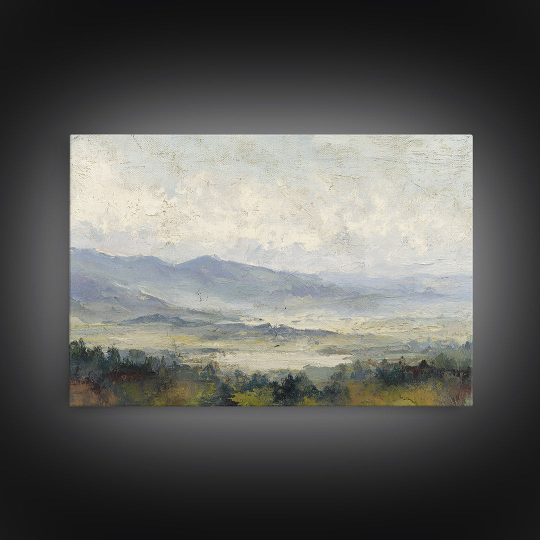 Gentle Rain over Distant Hills Canvas Print, Guest Bedroom Art, Farmhouse Wall Art, Bedroom Decor, Watercolor Art, Guest, GBA-3x2-76