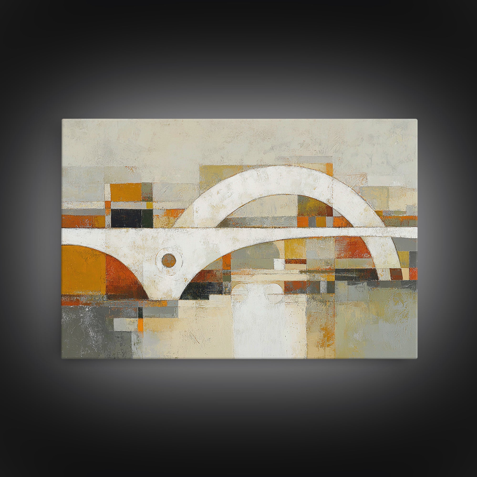 Warm Abstract Arches Framed Canvas Print, Guest Bedroom Art, Downloadable Prints, Bedroom Decor, Abstract Art, Guest, GBA-3x2-79