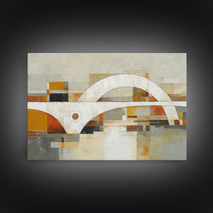 Warm Abstract Arches Framed Canvas Print, Guest Bedroom Art, Downloadable Prints, Bedroom Decor, Abstract Art, Guest, GBA-3x2-79