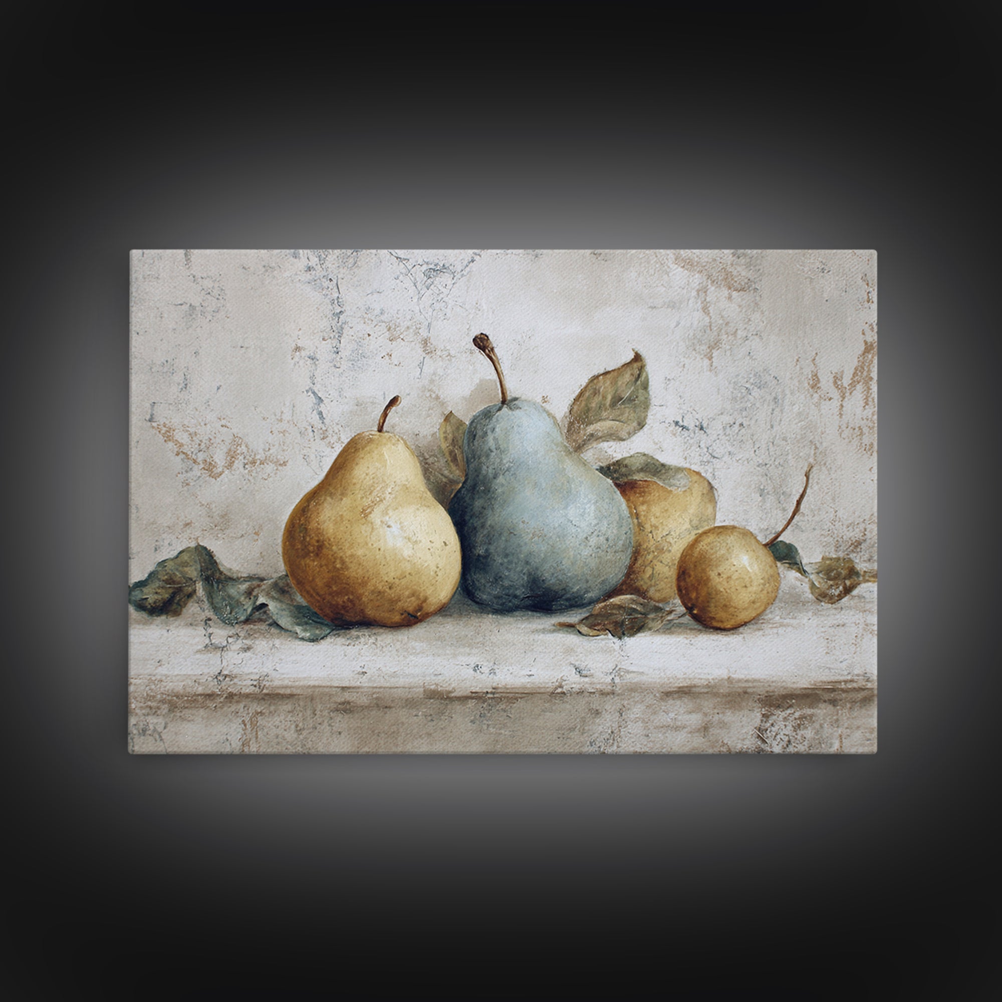 Classic Pear Still Life for Cozy Hospitality Framed Canvas Print, Guest Bedroom Art, Art Print, Bedroom Decor, Fine Art, Guest, GBA-3x2-96