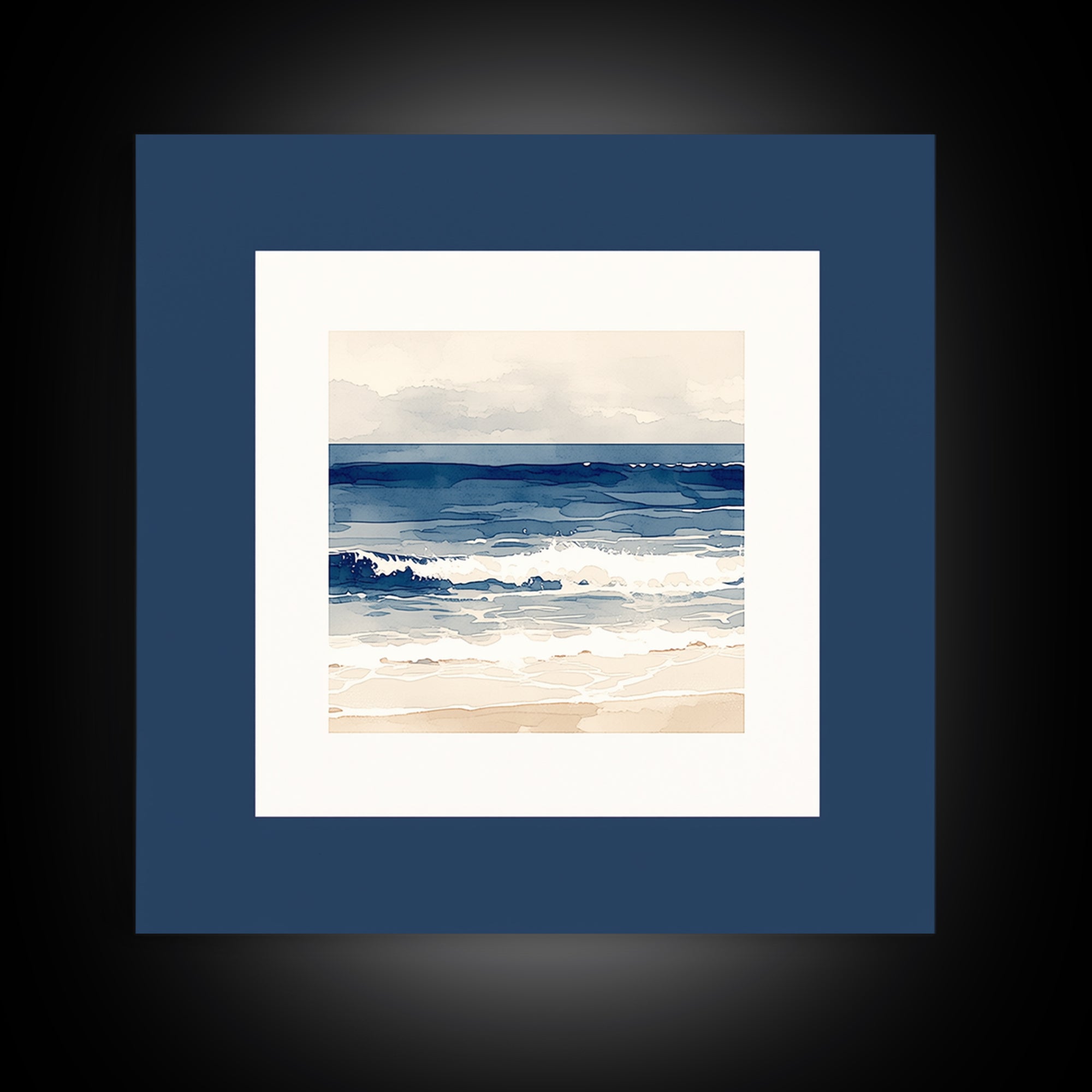 Coastal Water Study Framed Canvas Print, General Fine Art, Textured Painting, Living Room Decor, Fine Art, Art Prints, GEN-1x1-29