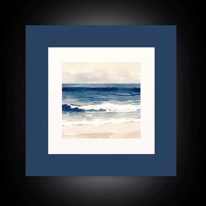 Coastal Water Study Framed Canvas Print, General Fine Art, Textured Painting, Living Room Decor, Fine Art, Art Prints, GEN-1x1-29