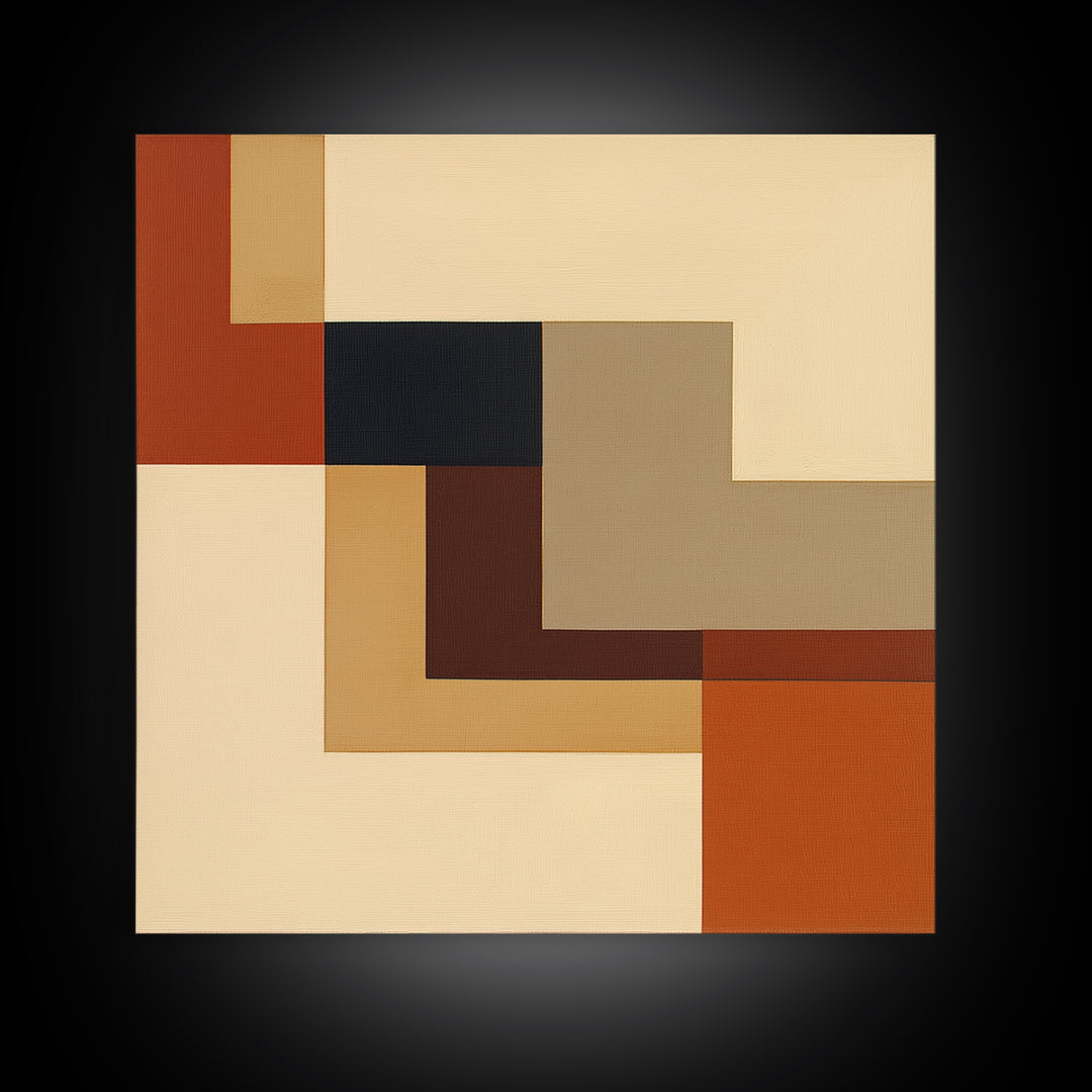 Modern Geometric Composition Framed Canvas Print, General Fine Art, Digital Print, Living Room Decor, Abstract Art, GEN-1x1-34