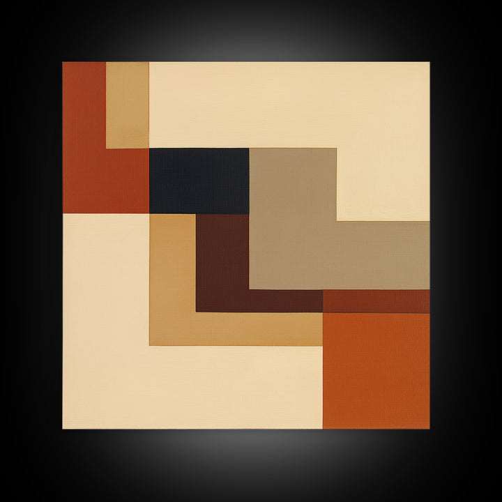 Modern Geometric Composition Framed Canvas Print, General Fine Art, Digital Print, Living Room Decor, Abstract Art, GEN-1x1-34