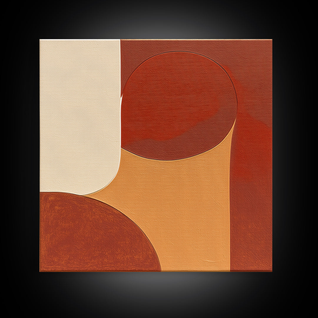 Warm Terracotta Abstract Framed Canvas Print, General Fine Art, Original Art, Living Room Decor, Abstract Art, GEN-1x1-6