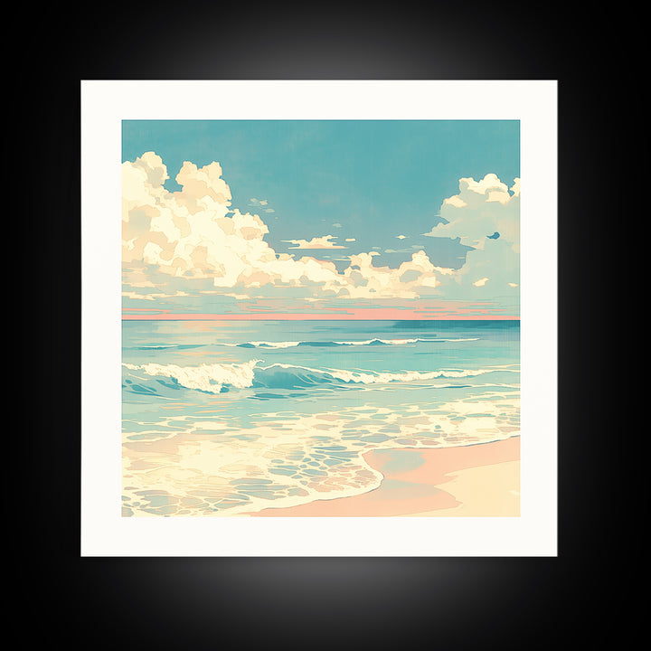 Coastal Water Study Canvas Print, General Fine Art, Poster, Living Room Decor, Fine Art, Wall Art Prints, Mid Century Modern, GEN-1x1-77