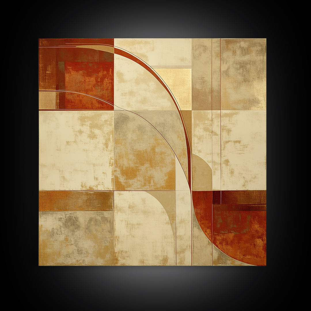 Earthy Plaster Texture Abstract Canvas Print, General Fine Art, Luxury Decor, Living Room Decor, Abstract Art, GEN-1x1-87