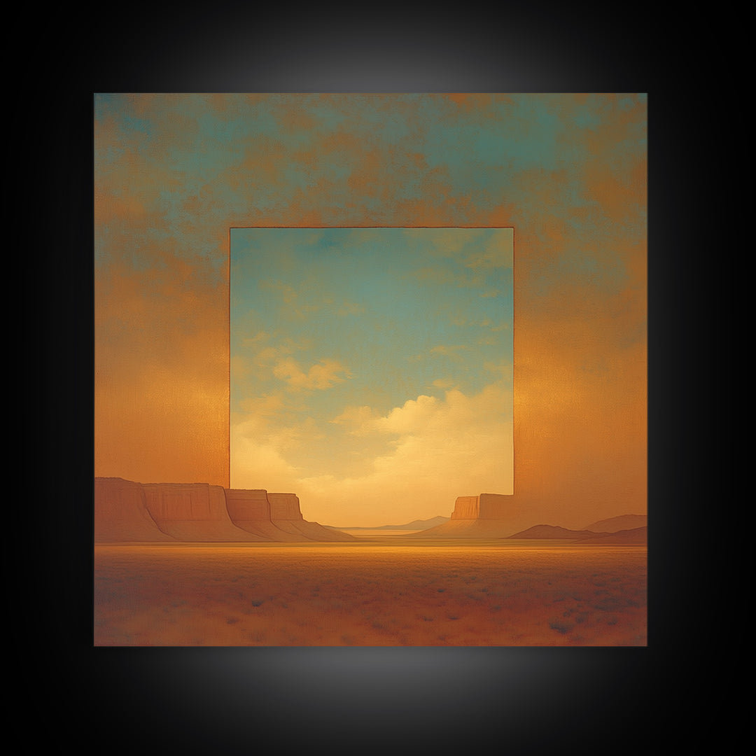 Serene Desert Horizon Canvas Print, General Fine Art, Contemporary Art, Living Room Decor, Fine Art, Digital Art, GEN-1x1-89