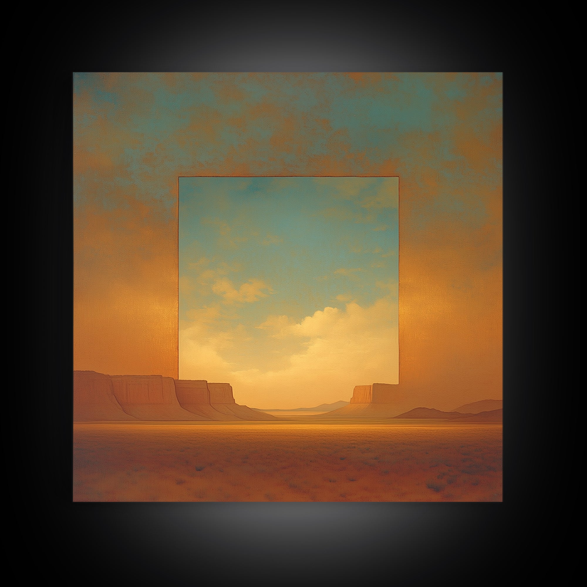 Serene Desert Horizon Canvas Print, General Fine Art, Contemporary Art, Living Room Decor, Fine Art, Digital Art, GEN-1x1-89