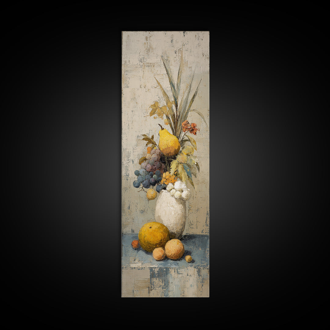 Simple Still Life of Fruit and Linen Canvas Print, General Fine Art, Abstract Art, Living Room Decor, Fine Art, GEN-1x3-100