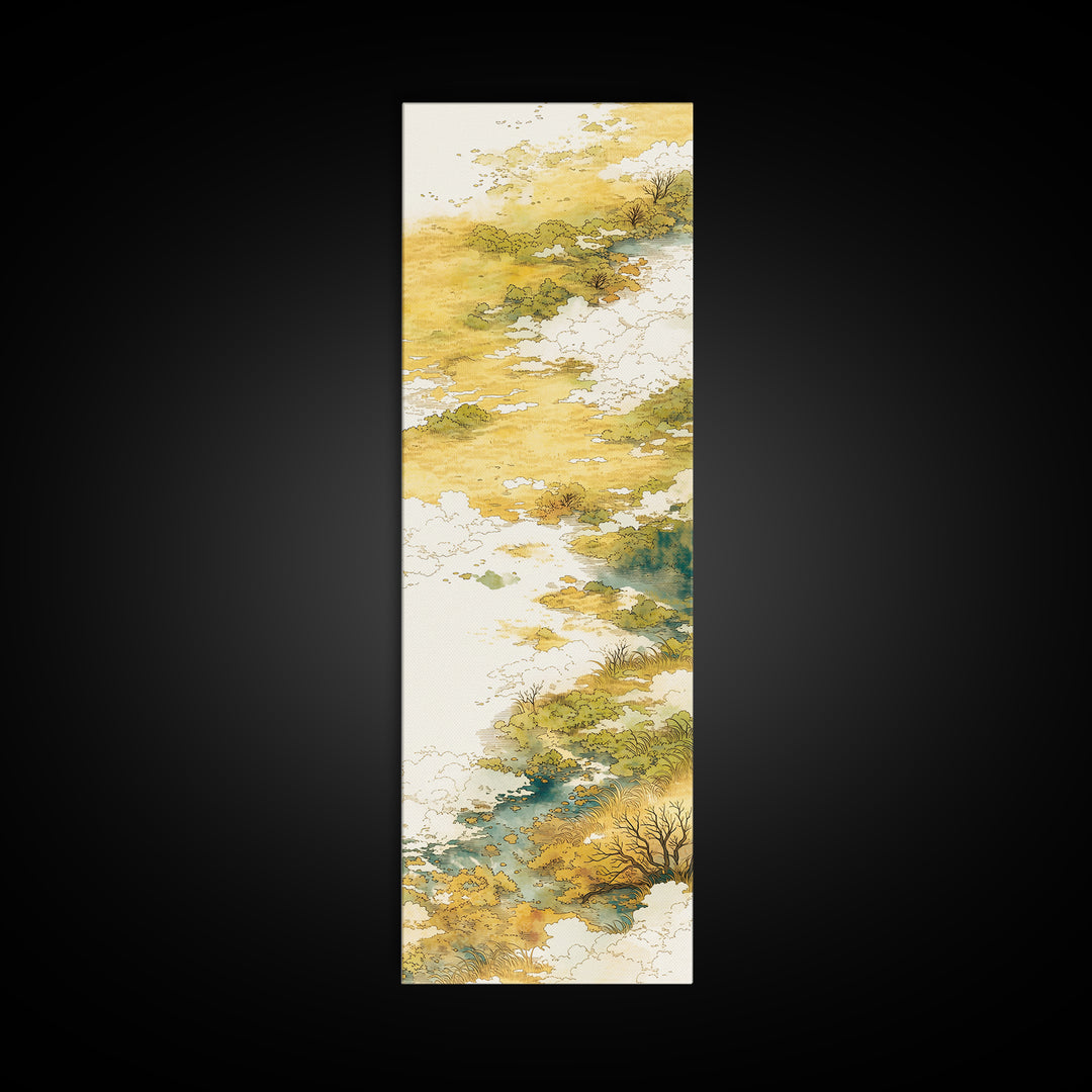 Elegant Ink Wash Landscape Canvas Print, General Fine Art, Wall Decor, Living Room Decor, Fine Art, Original Painting, GEN-1x3-32