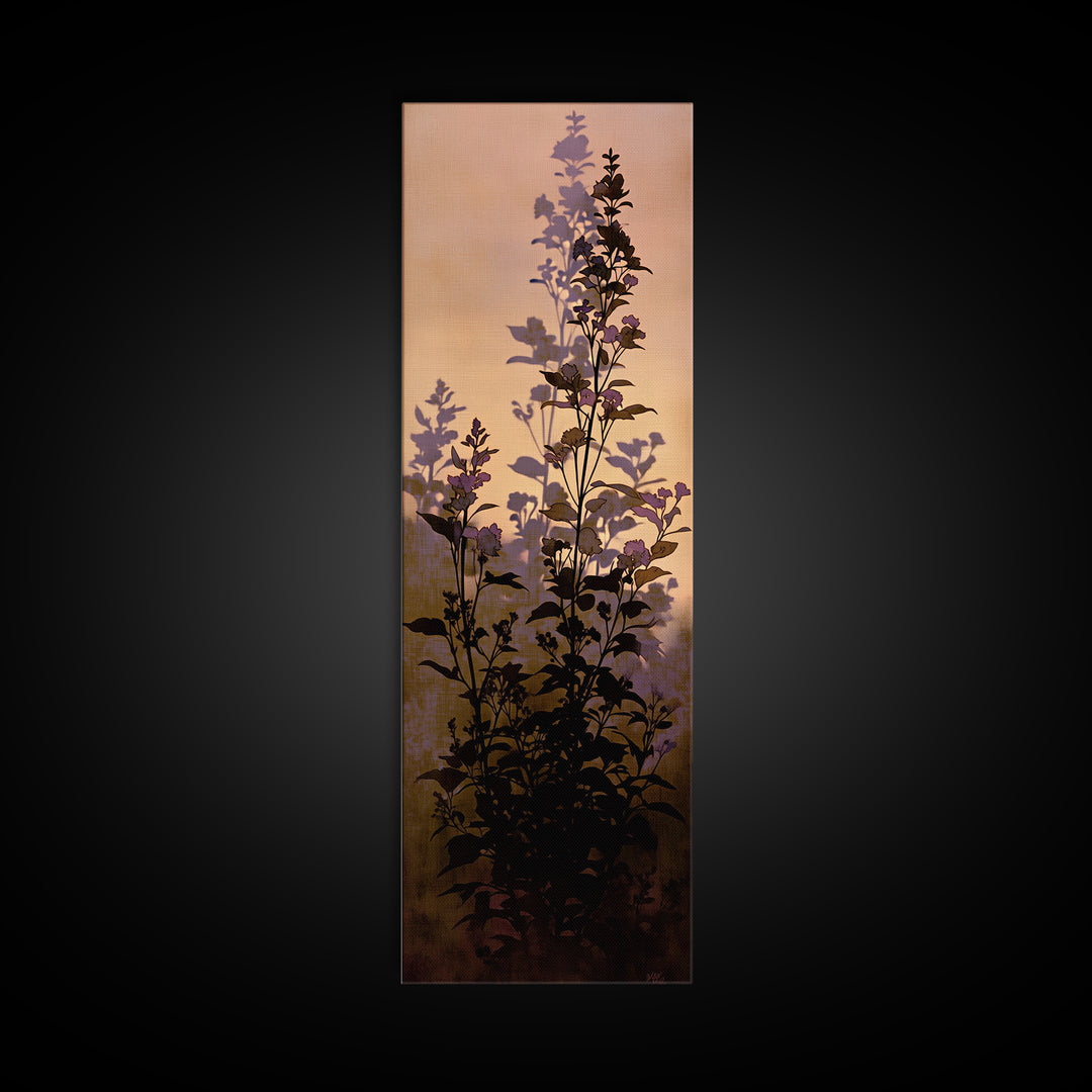 Botanical Silhouette Series Canvas Print, General Fine Art, Original Painting, Living Room Decor, Oil Painting, GEN-1x3-33