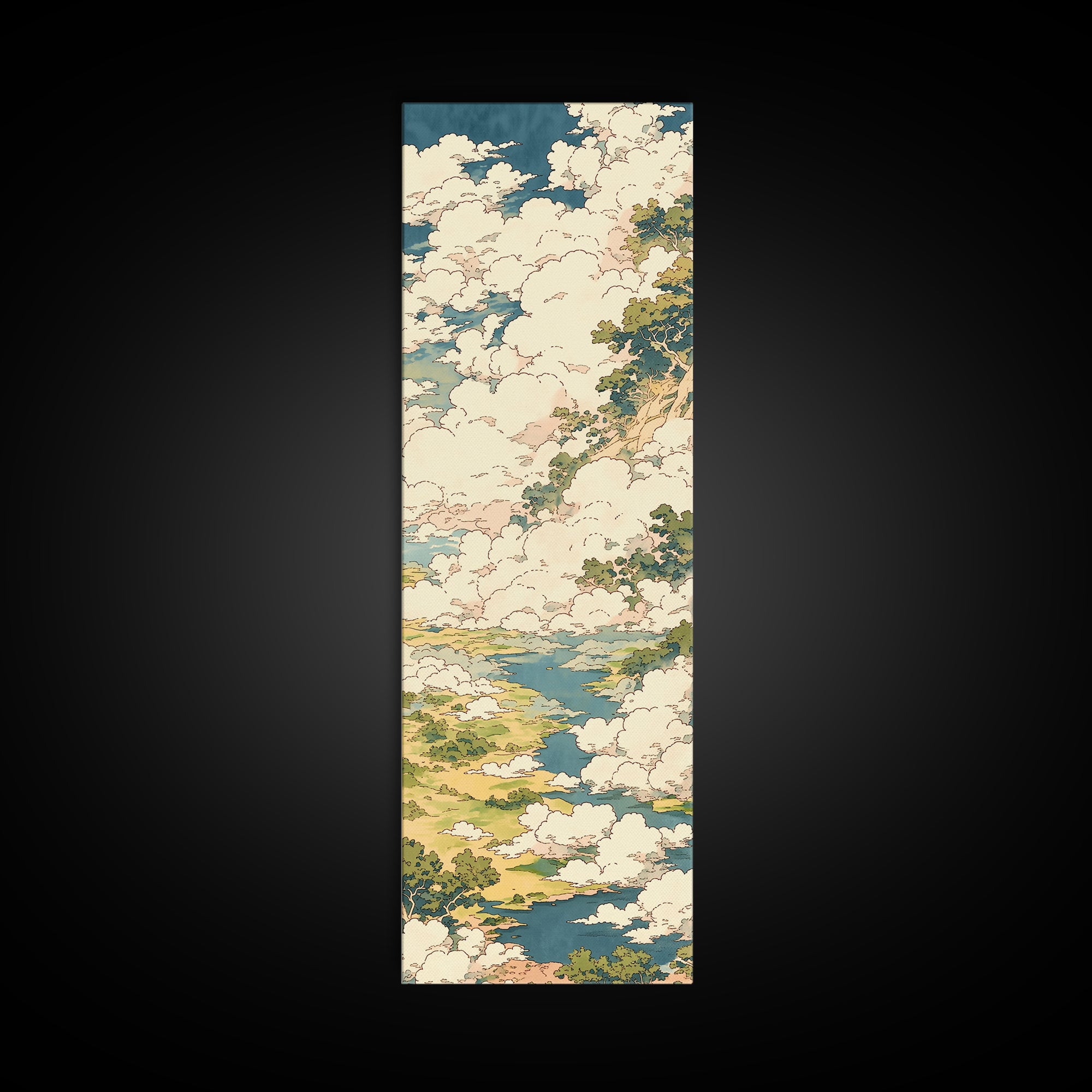 Romantic Cloudscape with Blush and Cream Tones Canvas Print, General Fine Art, Bedroom Decor, Living Room Decor, GEN-1x3-54