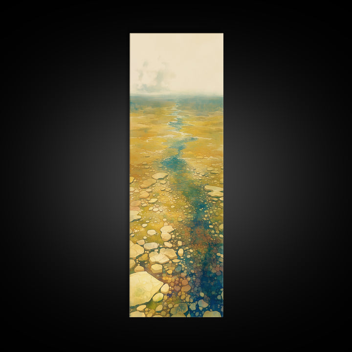 Quiet Abstract River Shape Canvas Print, General Fine Art, Digital Art, Living Room Decor, Fine Art, Art Nouveau, GEN-1x3-60