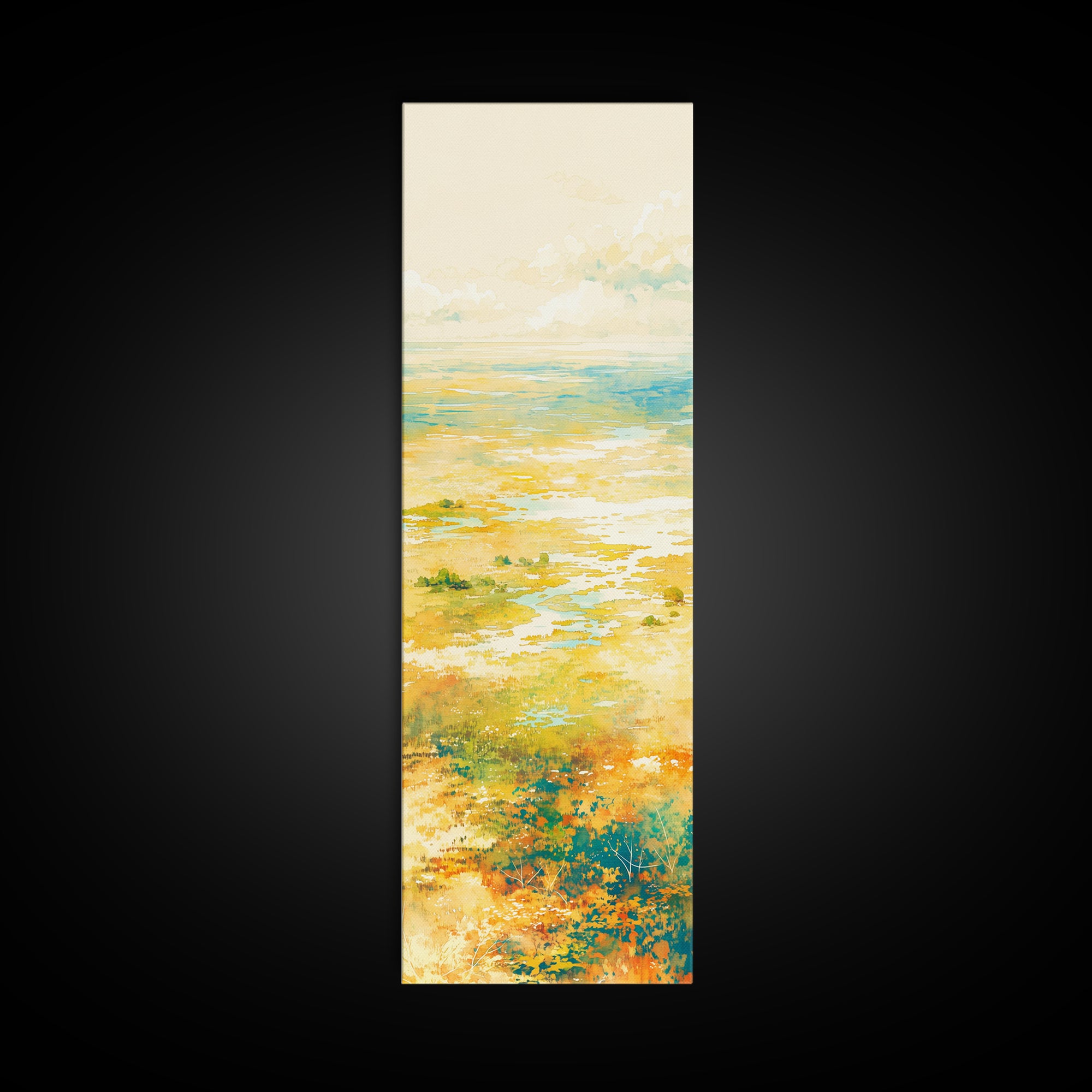 Quiet Abstract Landscape Framed Canvas Print, General Fine Art, Art, Living Room Decor, Fine Art, Mid Century Modern, GEN-1x3-61