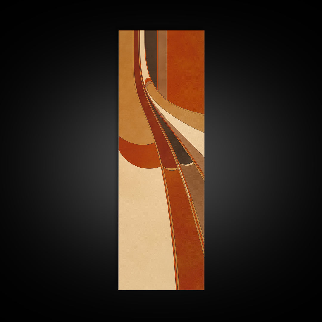 Warm Terracotta Abstract Framed Canvas Print, General Fine Art, Luxury Decor, Living Room Decor, Abstract Art, GEN-1x3-66