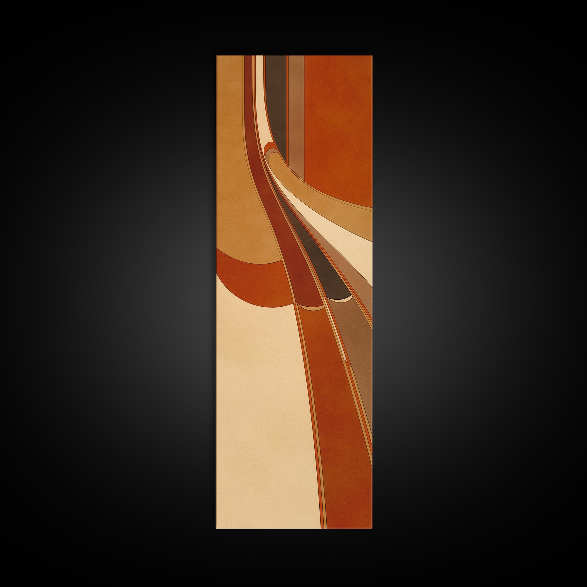 Warm Terracotta Abstract Framed Canvas Print, General Fine Art, Luxury Decor, Living Room Decor, Abstract Art, GEN-1x3-66