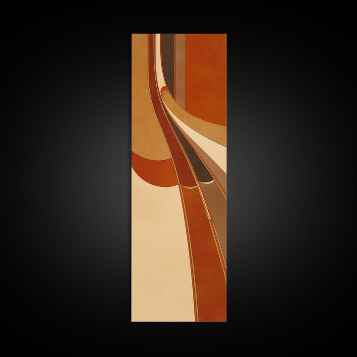 Warm Terracotta Abstract Framed Canvas Print, General Fine Art, Luxury Decor, Living Room Decor, Abstract Art, GEN-1x3-66