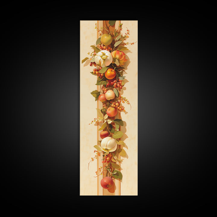 Simple Still Life of Fruit and Linen Framed Canvas Print, General Fine Art, Art Deco, Living Room Decor, Fine Art, GEN-1x3-76