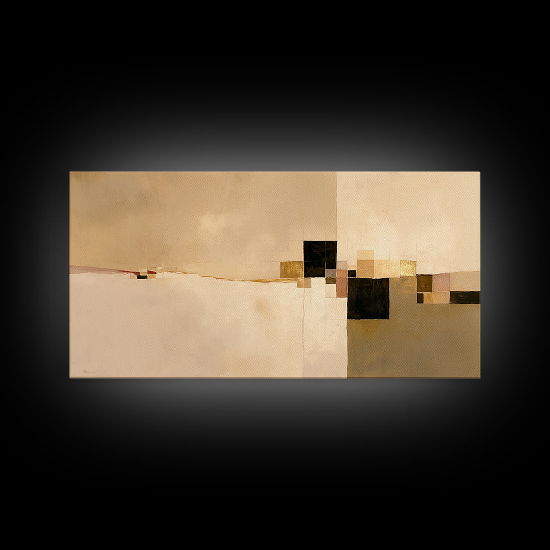 Earthy Plaster Texture Abstract Framed Canvas Print, General Fine Art, Large Wall Art, Living Room Decor, Abstract Art, GEN-2x1-11
