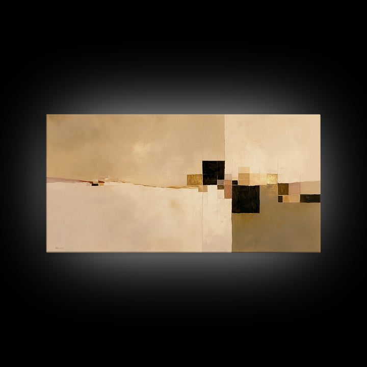 Earthy Plaster Texture Abstract Framed Canvas Print, General Fine Art, Large Wall Art, Living Room Decor, Abstract Art, GEN-2x1-11
