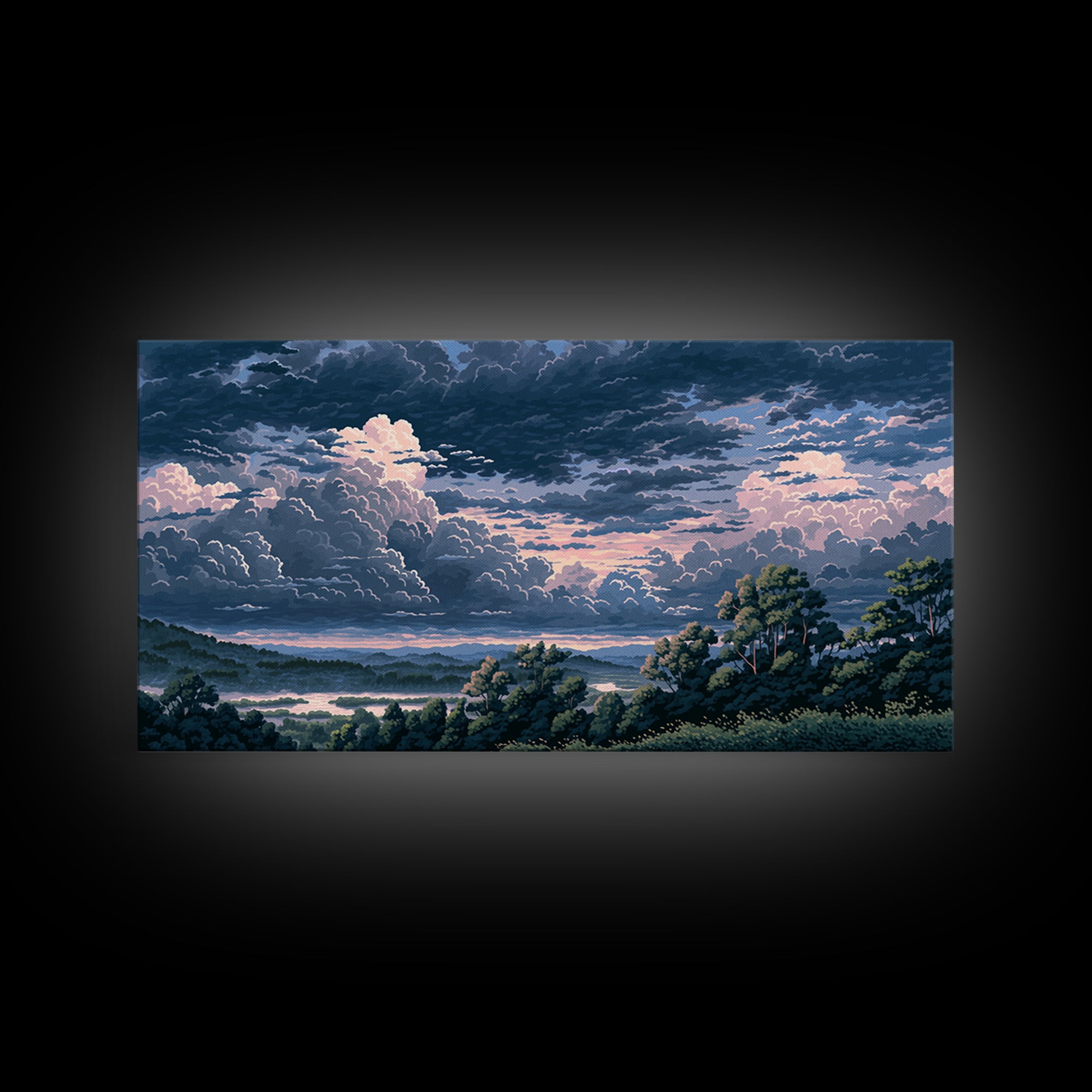 Romantic Cloudscape with Blush and Cream Tones Canvas Print, General Fine Art, Luxury Decor, Living Room Decor, GEN-2x1-14