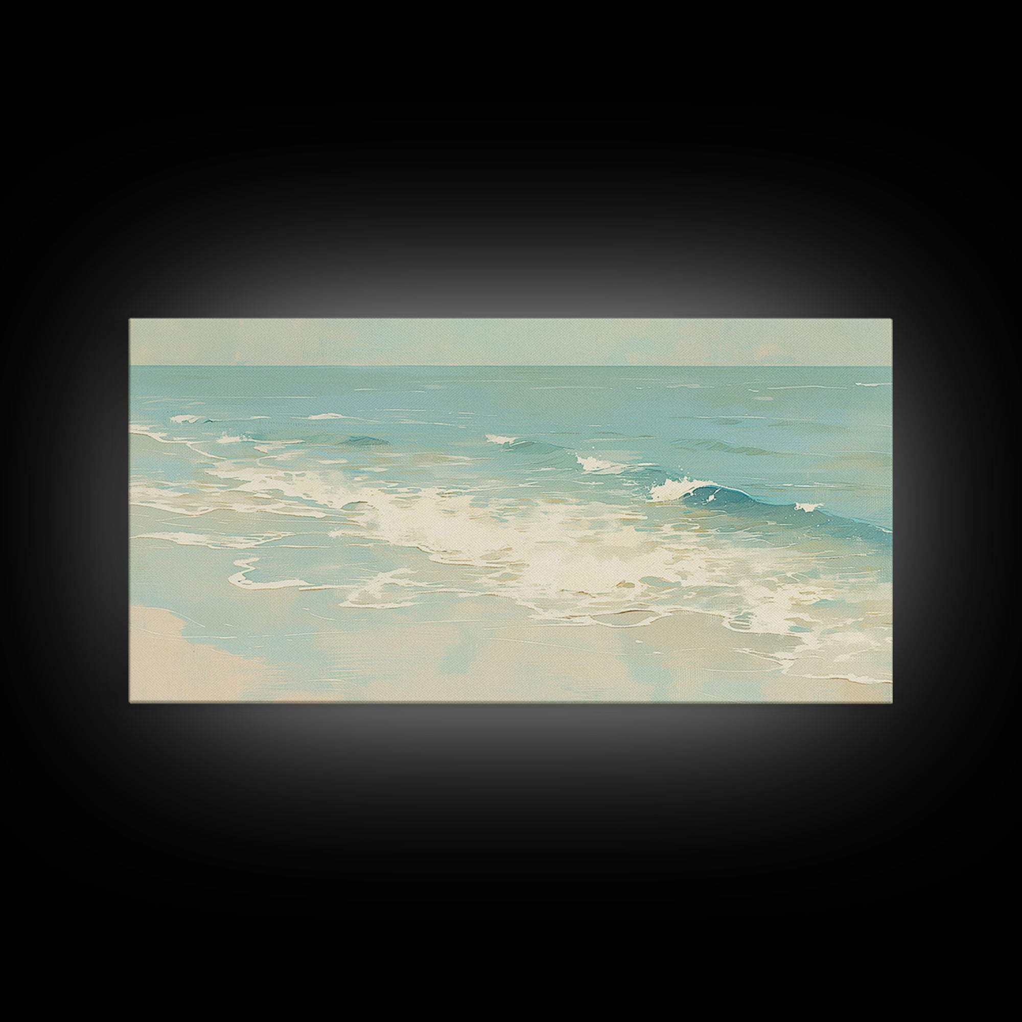 Coastal Water Study Framed Canvas Print, General Fine Art, Digital Prints, Living Room Decor, Fine Art, Large Wall Art, GEN-2x1-25