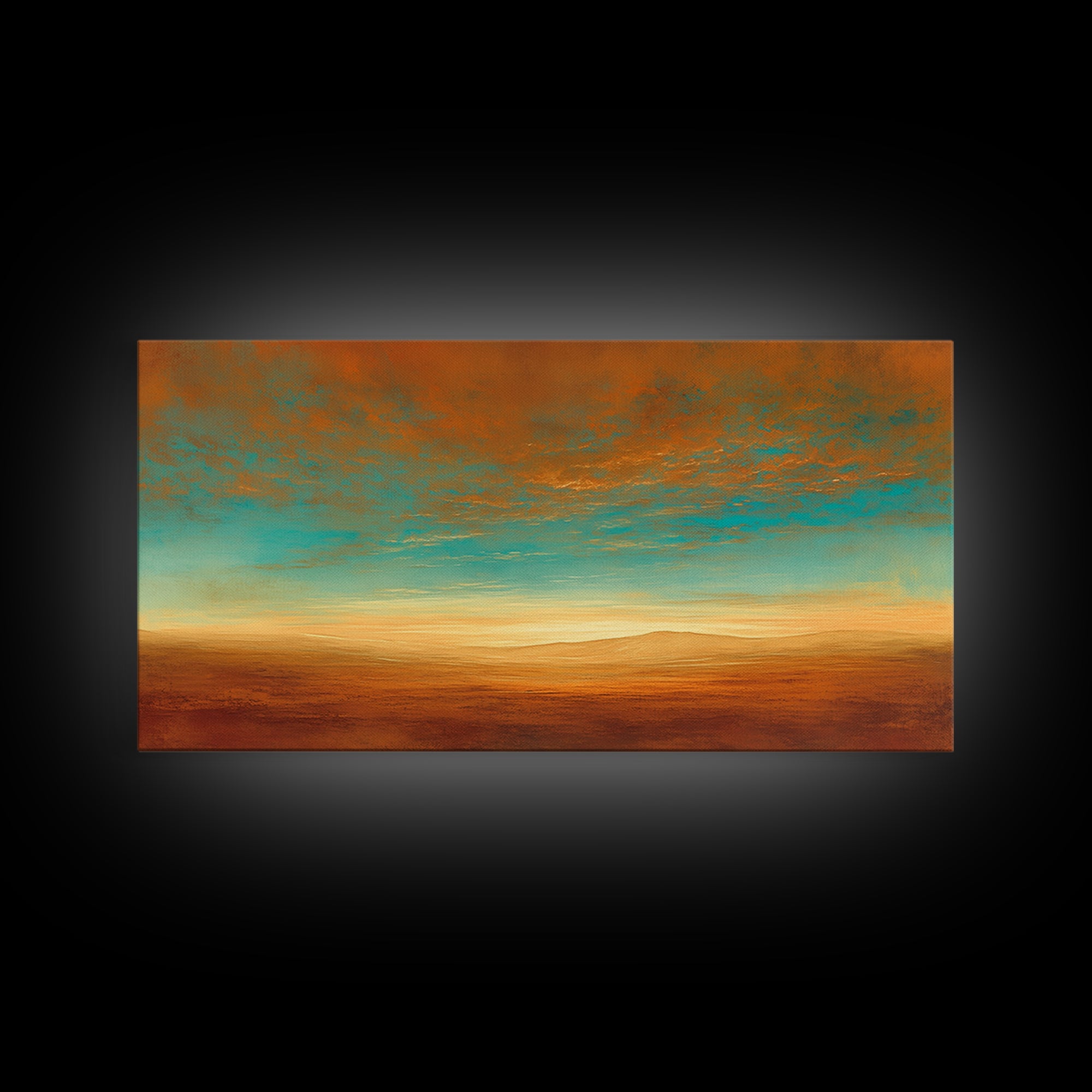 Serene Desert Horizon Framed Canvas Print, General Fine Art, Wall Decor, Living Room Decor, Fine Art, Original Painting, GEN-2x1-37