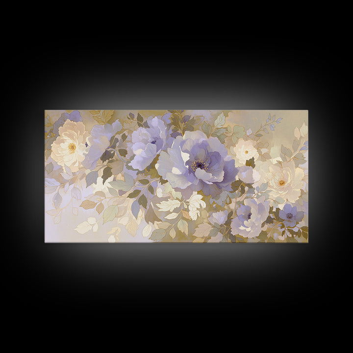 Large Neutral Floral Study Framed Canvas Print, General Fine Art, Poster, Living Room Decor, Fine Art, Wall Art Prints, GEN-2x1-46