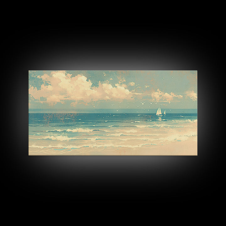 Coastal Water Study Canvas Print, General Fine Art, Printable Wall Art, Living Room Decor, Fine Art, Canvas Wall Art, GEN-2x1-49