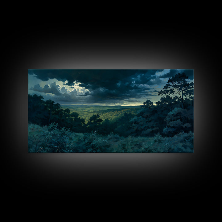 Moody Forest Clearing Canvas Print, General Fine Art, Wall Decor, Living Room Decor, Fine Art, Original Painting, GEN-2x1-52