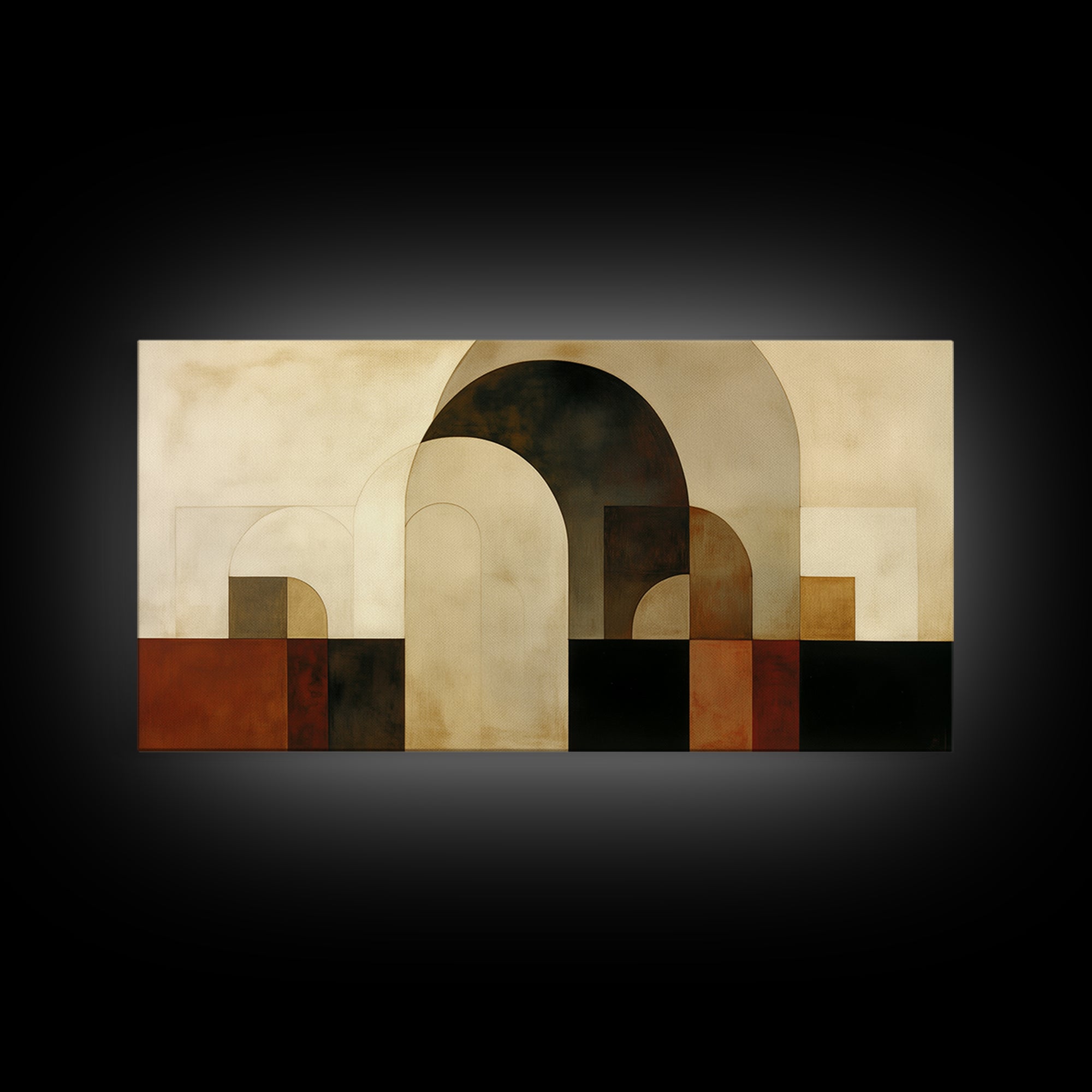 Monochrome Architectural Arch Composition Framed Canvas Print, General Fine Art, Painting, Living Room Decor, Fine Art, GEN-2x1-56