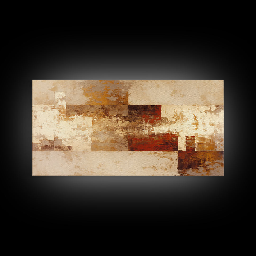 Earthy Plaster Texture Abstract Framed Canvas Print, General Fine Art, Original Art, Living Room Decor, Abstract Art, GEN-2x1-59