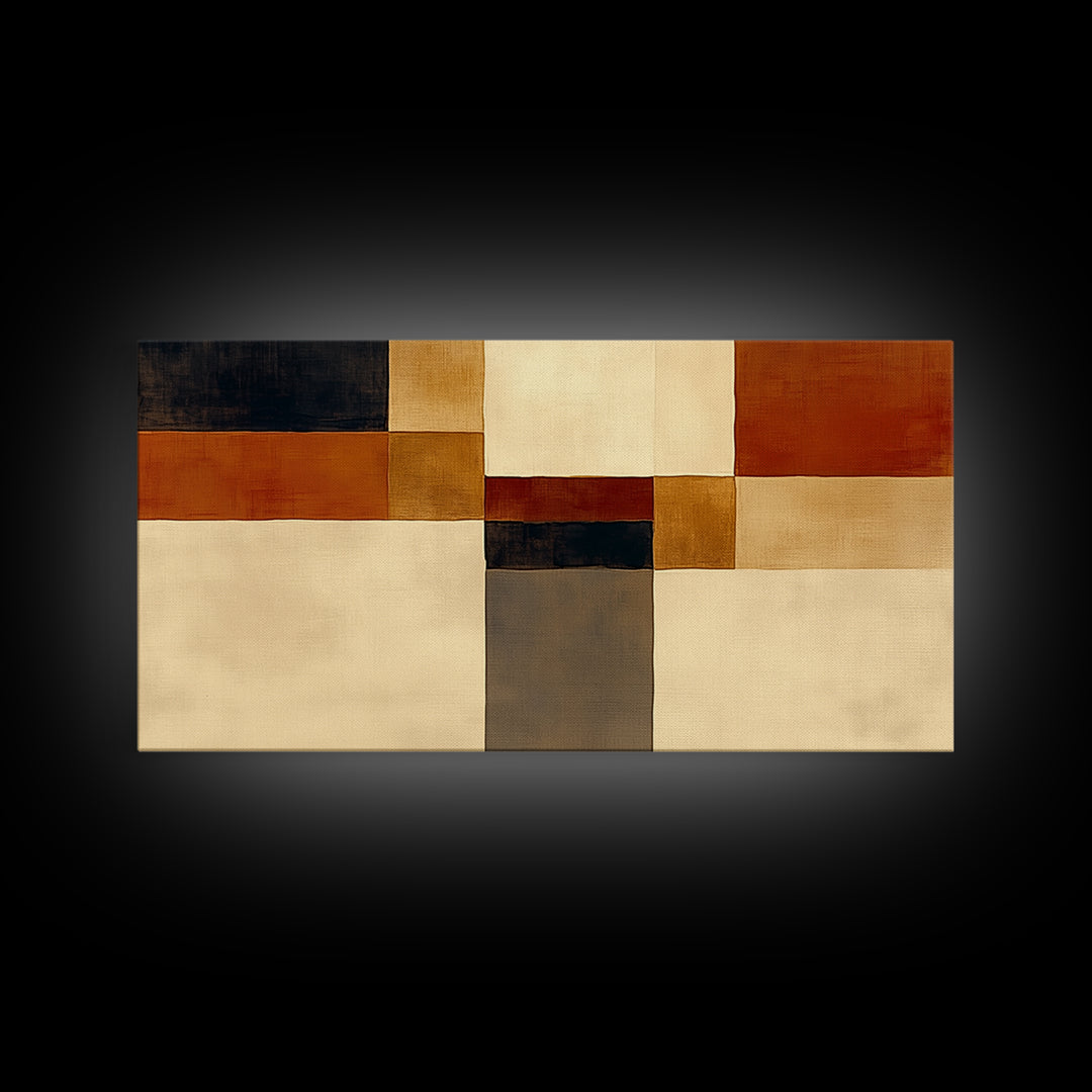 Modern Geometric Composition Framed Canvas Print, General Fine Art, Minimalist Decor, Living Room Decor, Fine Art, GEN-2x1-6