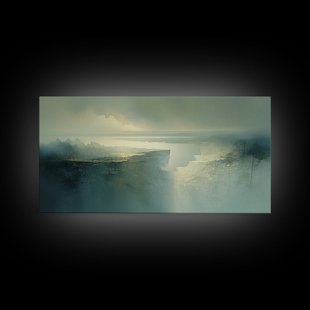 Quiet Abstract River Shape Canvas Print, General Fine Art, Print, Living Room Decor, Abstract Art, Art Deco, GEN-2x1-68