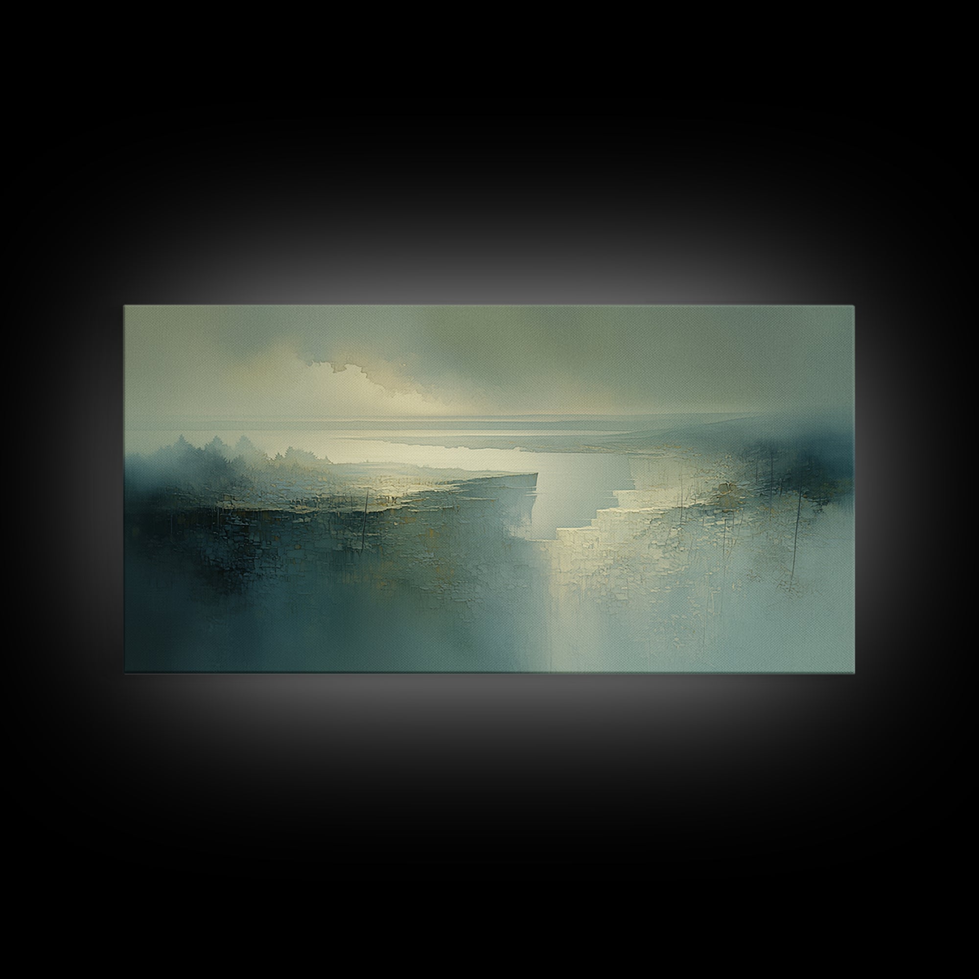 Quiet Abstract River Shape Canvas Print, General Fine Art, Print, Living Room Decor, Abstract Art, Art Deco, GEN-2x1-68