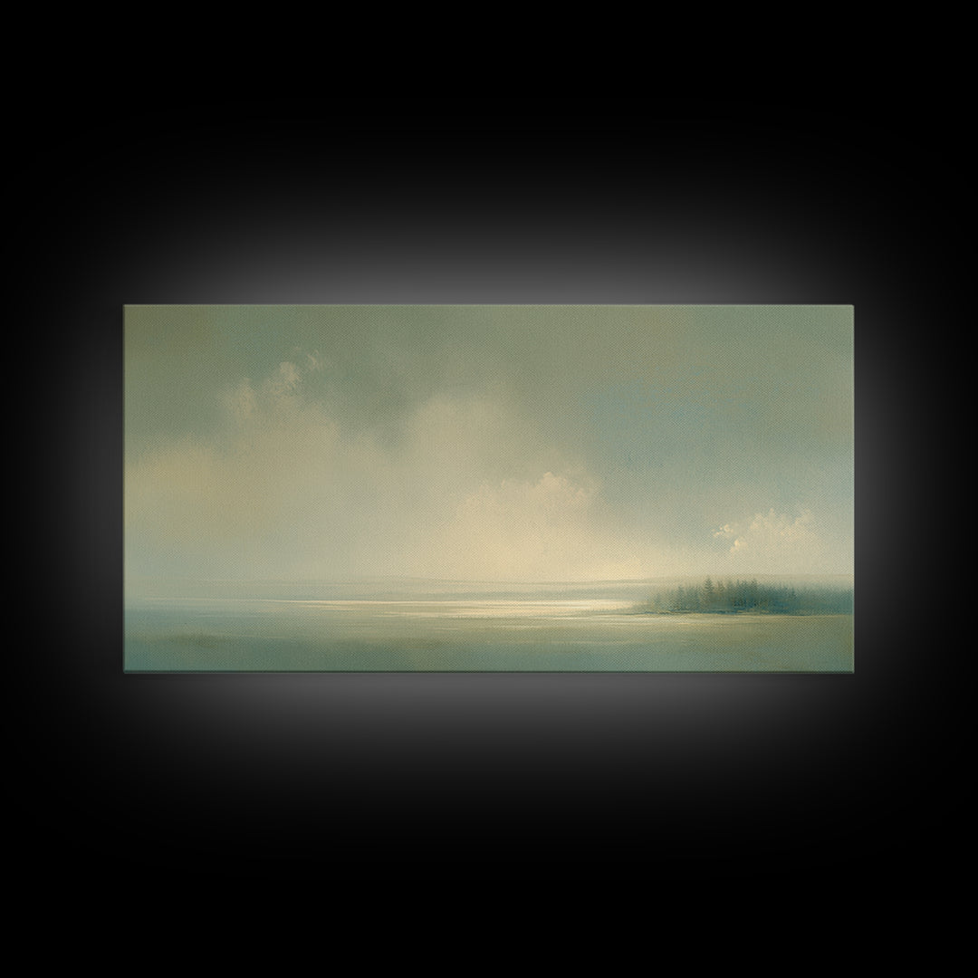 Quiet Abstract Landscape Canvas Print, General Fine Art, Oil Painting, Living Room Decor, Fine Art, Gallery Decor, GEN-2x1-69