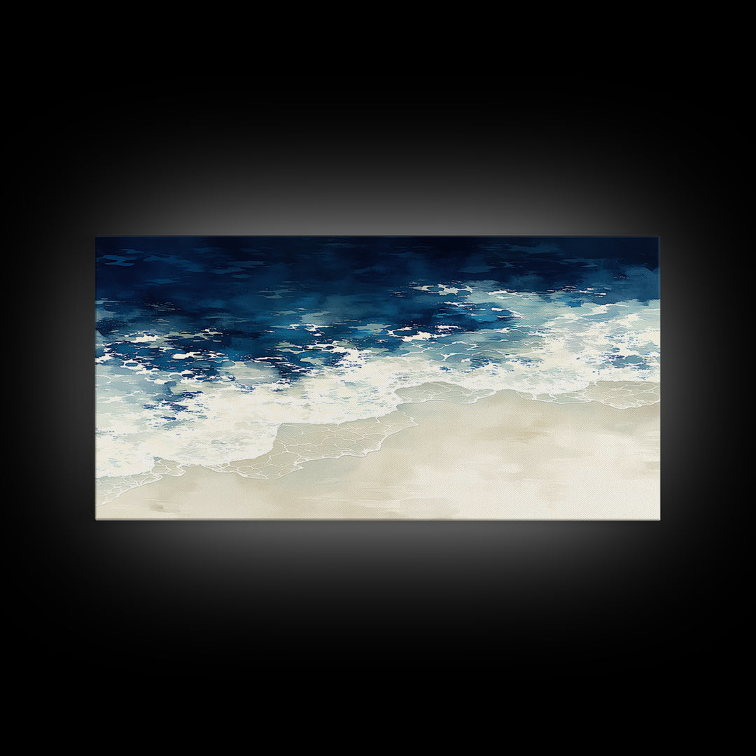 Coastal Water Study Canvas Print, General Fine Art, Printable Wall Art, Living Room Decor, Fine Art, Canvas Wall Art, GEN-2x1-73